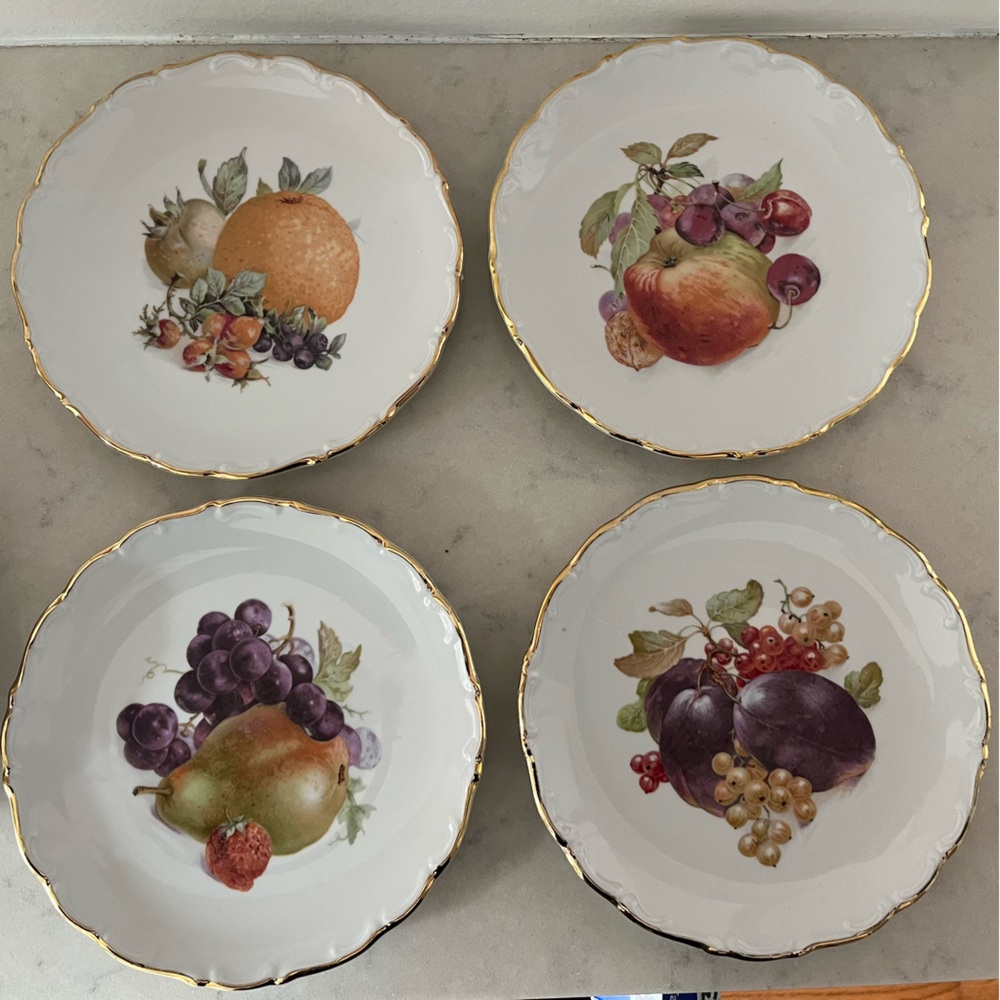 Set of 8 Porcelain plates 1950s Bavaria Schumann Arzberg Germany vintage